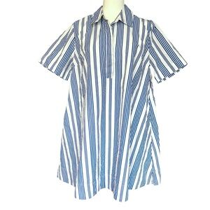 Old Navy Dress Size Medium Oversized Coastal Grandma Cotton Preppy Basics Summer